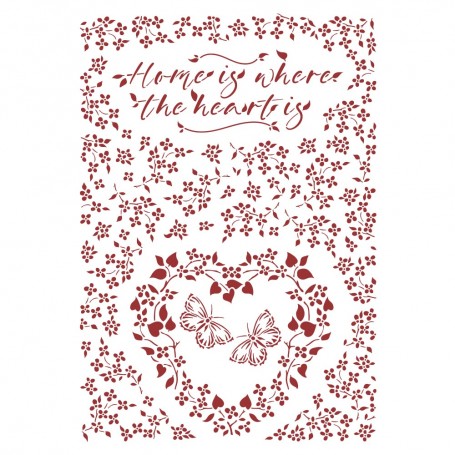 Pochoir Home is where the heart is A4 - Provence - Stamperia Thick Stencil