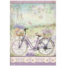 Papier de riz A4 Bicycle - 1 feuille - Provence - Stamperia