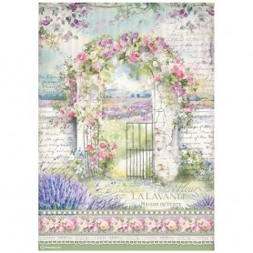 Papier de riz A4 Arch - 1 feuille - Provence - Stamperia