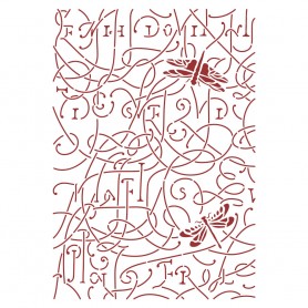 Pochoir Libellule A4 - Romantic Garden House - Stamperia Thick Stencil
