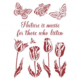 Pochoir Tulipes A4 - Romantic Garden House - Stamperia Thick Stencil
