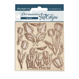 Decorative Chips Flowers - Romantic Garden House - Stamperia