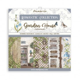 Set de papier 20x20 Romantic Garden House 10 feuilles - Stamperia
