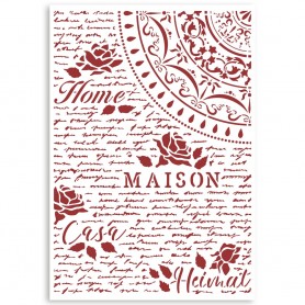 Pochoir Home Maison A4 - Casa Granada - Stamperia Thick Stencil