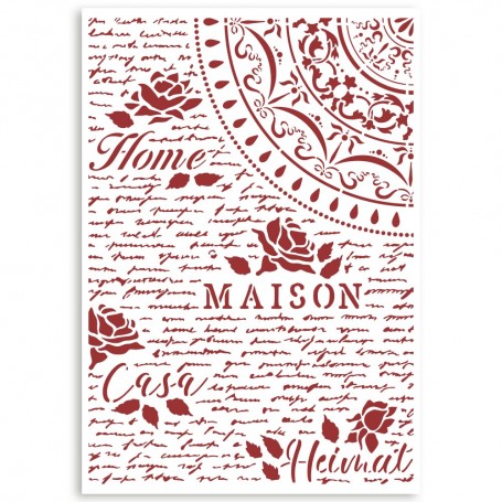 Pochoir Home Maison A4 - Casa Granada - Stamperia Thick Stencil
