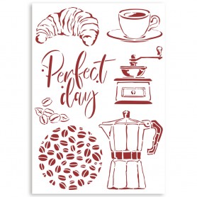Pochoir Coffee A4 - Casa Granada - Stamperia Thick Stencil