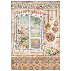 Papier de riz A4 Window - 1 feuille - Casa Granada - Stamperia