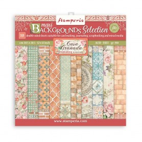 Set de papier 30x30 Backgrounds Selection Casa Granada 10 feuilles - Stamperia