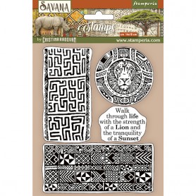 Rubber Stamps Etnical 4pc - Savana - Stamperia