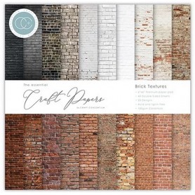 Set de papier 15x15 Brick Textures 40f - Craft Consortium