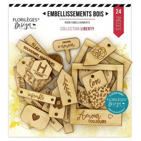 Embellissements bois Liberty - Florilèges Design