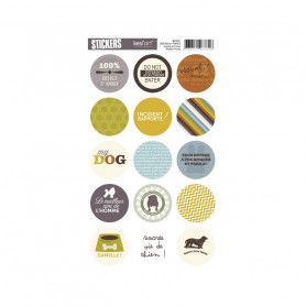 Autocollants ronds Wouaf - Kesi'art stickers