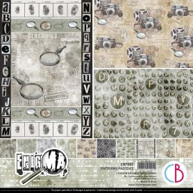 Set de papier 30x30 Enigma 8 feuilles - Patterns Pad Ciao Bella Papercrafting