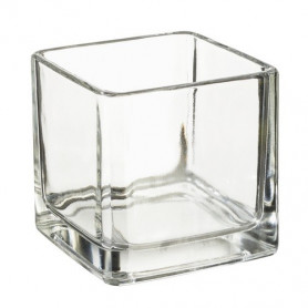 Verre pour bougie à chauffe-plat carré 5x5 cm 