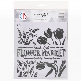 Pochoir Texture Flower Market – Ciao Bella Stencil Art