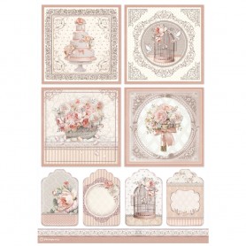 Papier de riz A4 Cards - 1 feuille - You and Me - Stamperia
