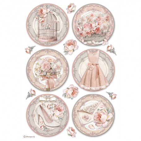 Papier de riz A4 Rounds - 1 feuille - You and Me - Stamperia