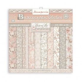 Set de papier 20x20 Backgrounds Selection You and Me 10 feuilles - Stamperia