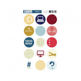 Autocollants ronds Social Media - Kesi'art stickers