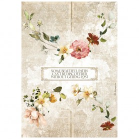 Papier de riz A4 Garlands - 1 feuille - Garden of Promises - Stamperia