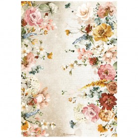 Papier de riz A4 Flowers - 1 feuille - Garden of Promises - Stamperia