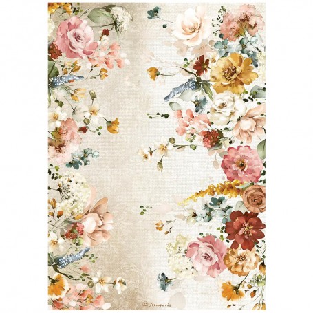 Papier de riz A4 Flowers - 1 feuille - Garden of Promises - Stamperia