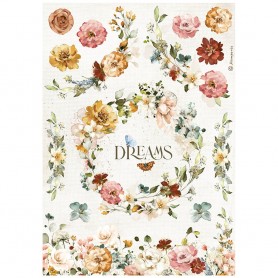 Papier de riz A4 Dreams - 1 feuille - Garden of Promises - Stamperia