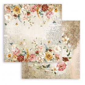Papier 30x30 Flowers and Newspaper 1f - Garden of Promises - Stamperia