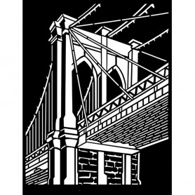 Pochoir Brooklyn Bridge 20x25cm - Sir Vagabond Aviator - Stamperia Thick Stencil