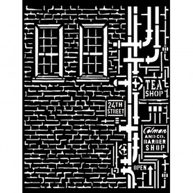 Pochoir Wall and Pipes 20x25cm - Sir Vagabond Aviator - Stamperia Thick Stencil