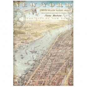 Papier de riz A4 New-York - 1 feuille - Sir Vagabond Aviator - Stamperia