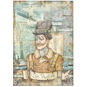 Papier de riz A4 Image - 1 feuille - Sir Vagabond Aviator - Stamperia