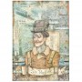 Papier de riz A4 Image - 1 feuille - Sir Vagabond Aviator - Stamperia