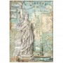 Papier de riz A4 Statue of Liberty - 1 feuille - Sir Vagabond Aviator - Stamperia