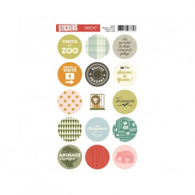 Autocollants ronds Au Zoo - Kesi'art stickers