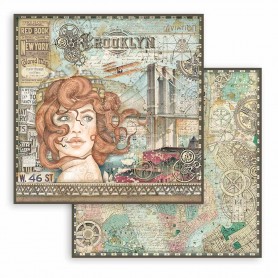 Papier 30x30 Lady 1f - Sir Vagabond Aviator - Stamperia