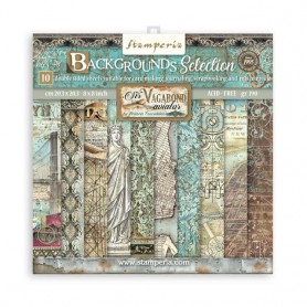 Set de papier 20x20 Backgrounds Selection Sir Vagabond Aviator 10 feuilles - Stamperia
