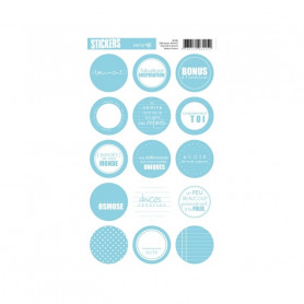 Autocollants ronds Bleu - Kesi'art stickers