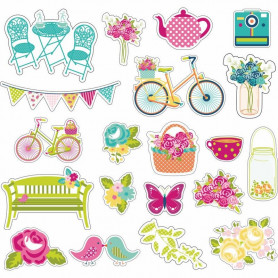 Chipboards en carton 20pc Un dimanche à la campagne - Toga