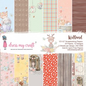 Set de papier 30x30 Kidland 24 feuilles - Dress my Craft
