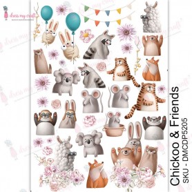 Transfer Me Chickoo and Friends A4 - Dress my Craft