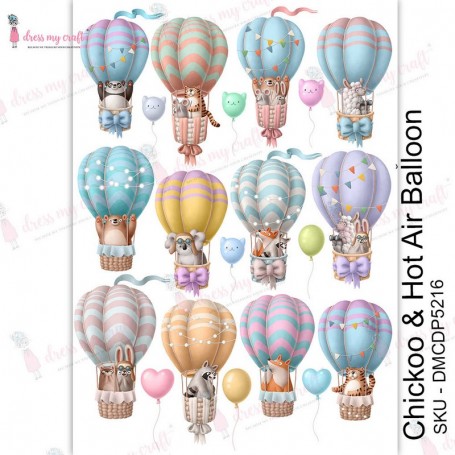 Transfer Me Chickoo and Hot Air Balloon A4 - Dress my Craft