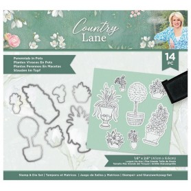 Dies & stamps Perennials in Pots 14 pc - Crafter's Companion