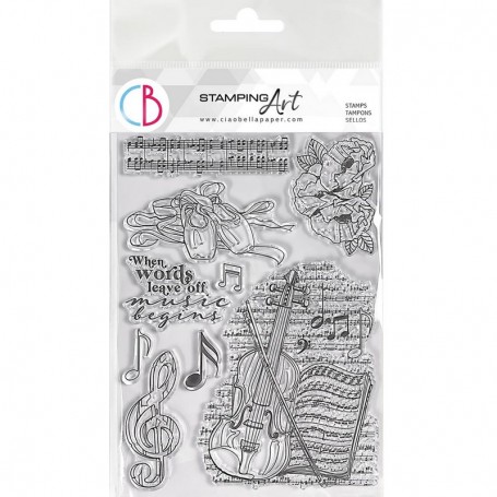 Tampons Music Begins 9pc - Ciao Bella Stamps