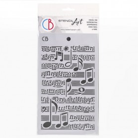 Pochoir Texture Musical Score – Ciao Bella Stencil Art
