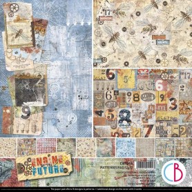 Set de papier 30x30 Engine of the Future 8 feuilles - Patterns Pad Ciao Bella Papercrafting