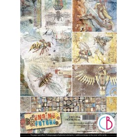 Set de papier A4 Engine of the Future 9f - Creative Pad Ciao Bella Papercrafting