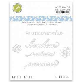 Dies Mots Fleuris 6pc - Daisy - Mes P'tits Ciseaux