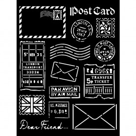 Pochoir Post Card 20x25cm - Our Way - Stamperia Thick Stencil