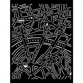 Pochoir Street Map 20x25cm - Our Way - Stamperia Thick Stencil